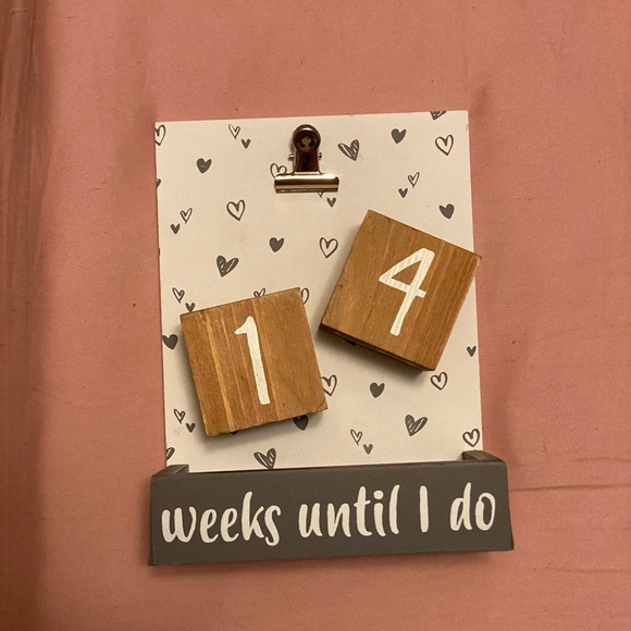 Wedding Countdown Display with Wood Block Numbers - Picture 1 of 4